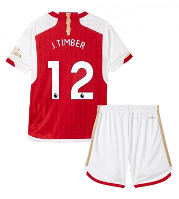 Arsenal Jurrien Timber #12 Hemmakläder Barn 2023-24 Kortärmad (+ Korta byxor)